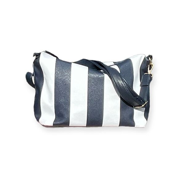 Blue, White Striped Casual Shoulder Crossbody Bag - Picture 1 of 9